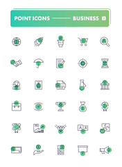 Set of 30 line icons. Business