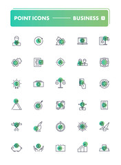 Set of 30 line icons. Business