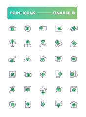 Set of 30 line icons. Finance