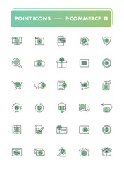 Set of 30 line icons. E-commerce 