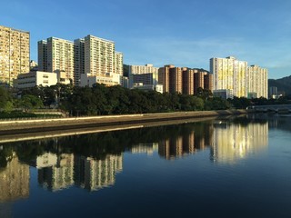 Fototapeta na wymiar Shing Mun River, Shatin, Hong Kong