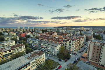 Fototapeta na wymiar Seascape of Varna, downtown of Varna aerial view.