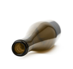 Colored glass bottle isolated