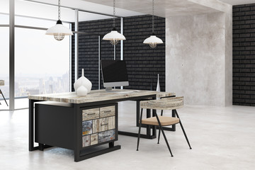 Bright office with city view