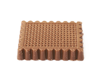 Chocolate covered waffle isolated