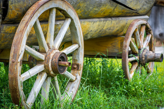 Old Wooden Cart Wheel