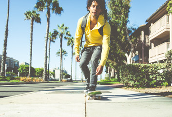 Skater boy on the street in Los angeles