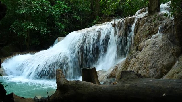 Deep forest waterfall in Thailand (Erawan Waterfall)
