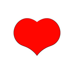 Isolated image of a red heart. Vector illustration