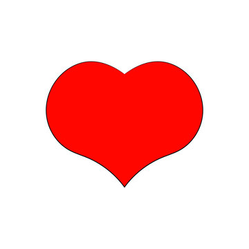 Isolated image of a red heart. Vector illustration