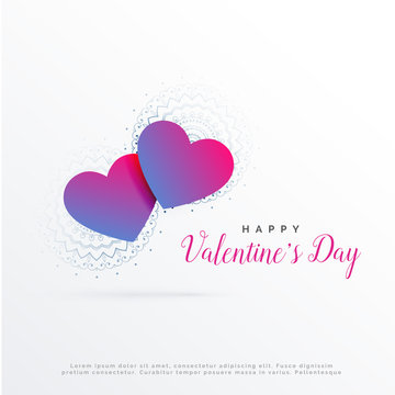 modern valentine's day greeting design with two hearts background