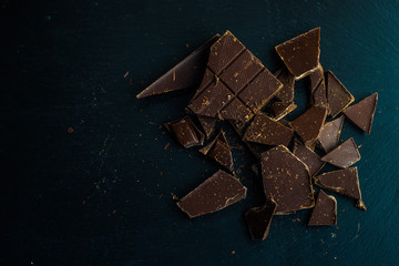 Culinary concept with different types of chocolate