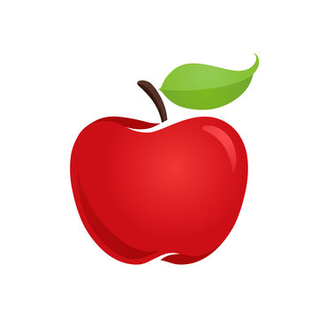Apple icon isolated vector illustration, color drawing sign, symbol.