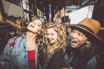 Group of friends having fun in New york