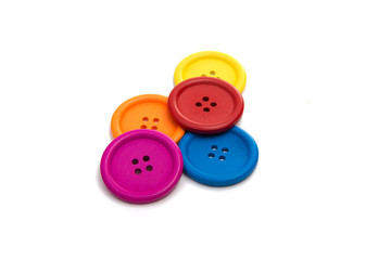 Button for clothmaking isolated on the white