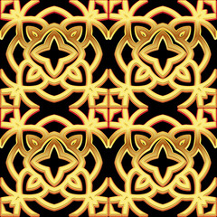 Obraz premium Golden pattern with arabic ornament. Texture for textile or fabric design. 