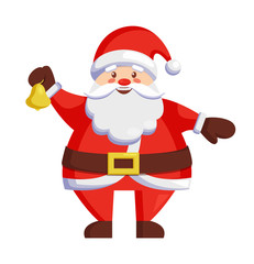 Santa Claus with Bell Icon Vector Illustration