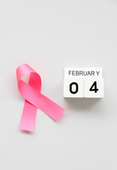 calendar February 4 concept World Cancer Day