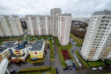 Fototapeta premium Modern residential high-rise houses in new districts of Moscow\