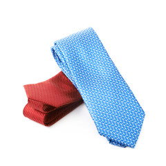 Two folded ties isolated