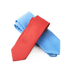 Two folded ties isolated