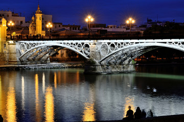 Fototapeta na wymiar The Triana's Bridge - Seville, Spain