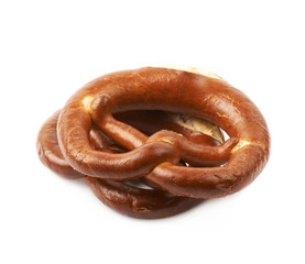 Salted bavarian bagel isolated