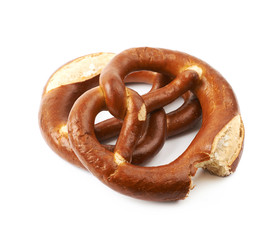 Salted bavarian bagel isolated