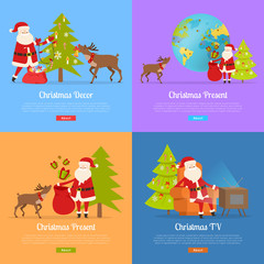 Christmas Decor and Present with Santa Claus.