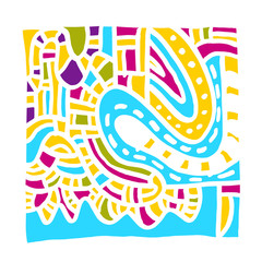 Obraz premium 젠탱글 패턴 / 손으로 그린 모자이크 일러스트