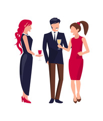 Fototapeta premium Corporate Party People on Vector Illustration