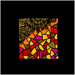 젠탱글 패턴 / 손으로 그린 모자이크 일러스트