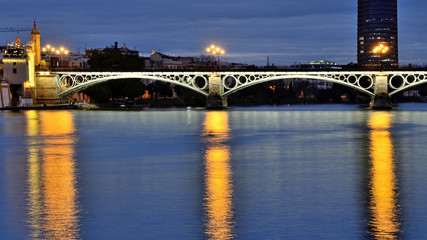 Fototapeta na wymiar The Triana's Bridge - Seville, Spain