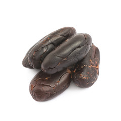 Pile of cocoa beans isolated