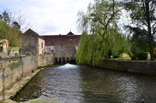 Moulin A Eau Noyers Sur Serein Bourgogne France Stock Photo