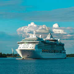 Luxury cruise liner in travel
