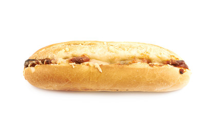 Pizza toppings pastry bun isolated