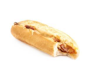 Pizza toppings pastry bun isolated