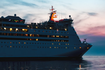 Fototapeta premium White cruise liner