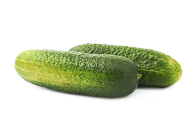 Fresh green cucumber isolated