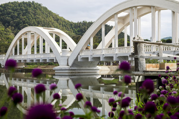Lampang white bridge across Wang river