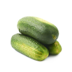 Fresh green cucumber isolated