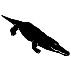 Vector image of a crocodile silhouette on a white background
