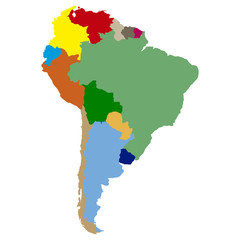 Political map of South America