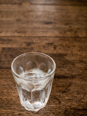 Water glass on the table