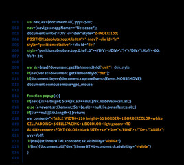 Screen of a computer or laptop with java code. Programming or hacking. The concept of work or training. illustration