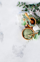 Massage and Spa products with  eucalyptus