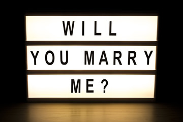 Will your marry me light box sign board