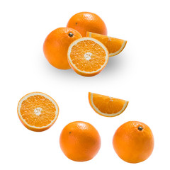 Ripe orange isolated on white background. with clipping path