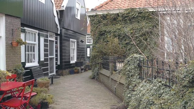 Houses in traditional village Marken, Netherlands